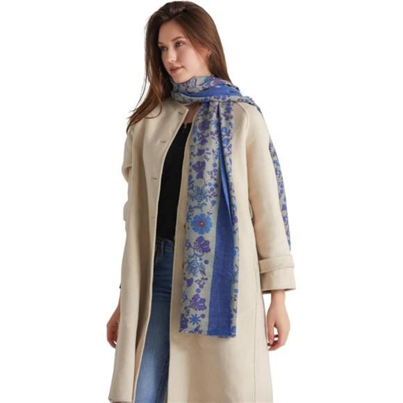 Womens Cashmere Scarf Super Soft Pashmina Shawl Wrap Evening Dress Winter Gift - Picture 6 of 7